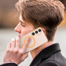 Coque de protection magnetique givré pour Galaxy A26 - Orange
