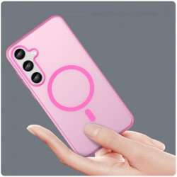Coque de protection magnetique givré pour Galaxy A26 rose