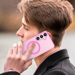 Coque de protection magnetique givré pour Galaxy A26 rose