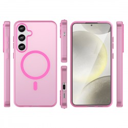 Coque de protection magnetique givré pour Galaxy A26 rose