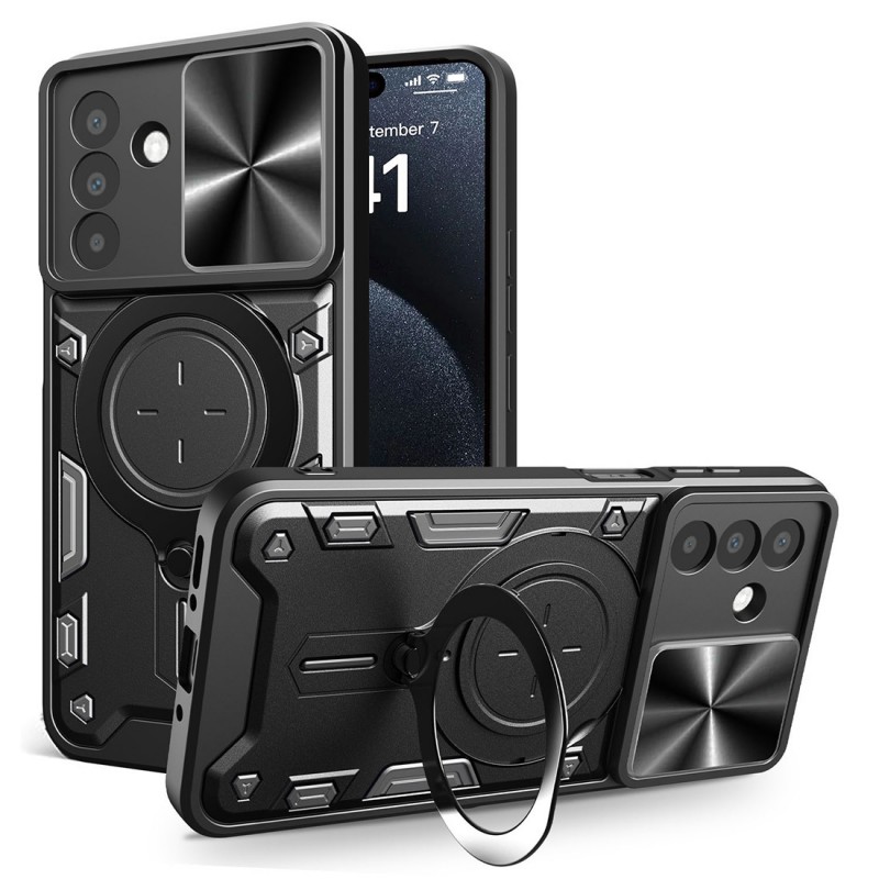 Coque de protection avec ring holder et protection camera pour galaxy a36 /a56 noir