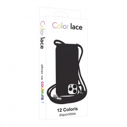 Coque premium + lacet Color lace pour iphone 13 Mini Black