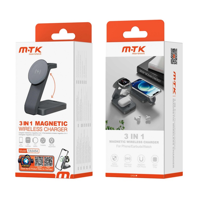 Support magnetique induction Smartphone, Airpods et Apple watch