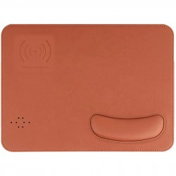 Tapis de souris en Cuir végétal avec chargeur à induction - Marron