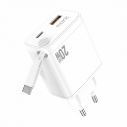 Chargeur secteur Fast charge 20W avec cable retractable Type-C