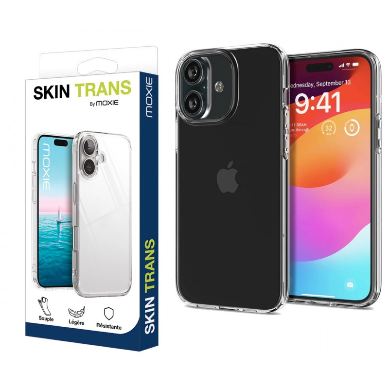Coque ultra fine transparente en TPU pour iPhone 16