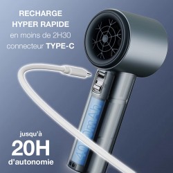 Ventilateur Turbo Fan Batterie 4000 mah couleur Bleu Foncé