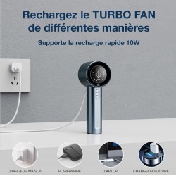 Ventilateur Turbo Fan Batterie 4000 mah couleur Bleu Foncé