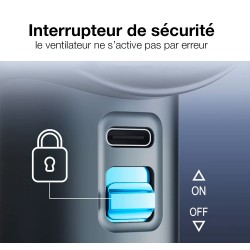 Ventilateur Turbo Fan Batterie 4000 mah couleur Bleu Foncé