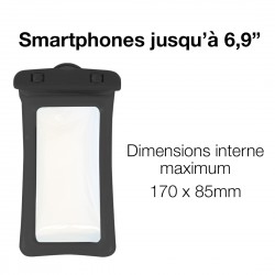 Pochette étanche et flottante pour Smartphone jusqu'à 6.9" - Bleue