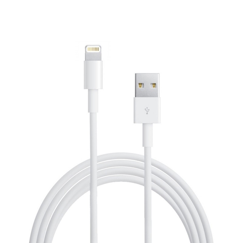 Câble data Blanc compatible 2m pour iPhone 7 à 14 - sans packaging