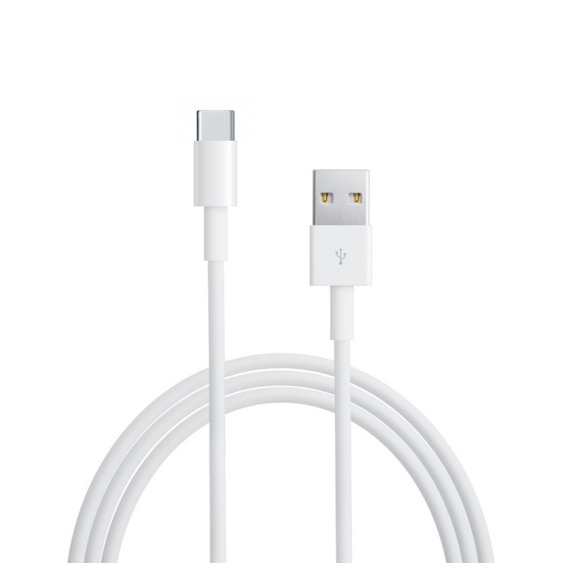Câble Data USB-A 2.0 Réversible vers USB Type-C - 2 mètres - Blanc Sans Blister
