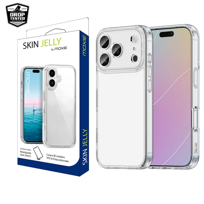 Coque renforcée Moxie transparente en TPU et Polycarbonate pour Apple iPhone 17 Pro