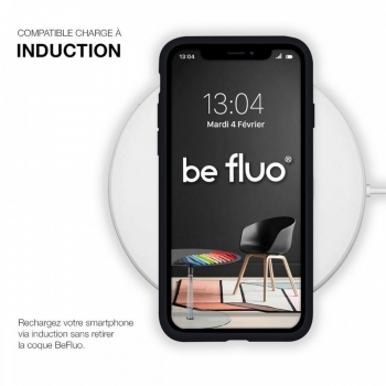 Coque Silicone Moxie BeFluo Fine et Légère pour iPhone 17 Air, Intérieur Microfibre - Noir