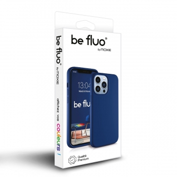 Coque Silicone Moxie BeFluo Fine et Légère pour iPhone 17 Air, Intérieur Microfibre - Bleu marine