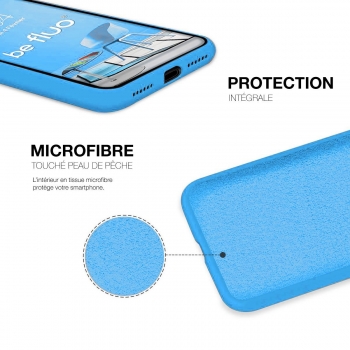 Coque Silicone Moxie BeFluo Fine et Légère pour iPhone 17 Air, Intérieur Microfibre - Bleu clair