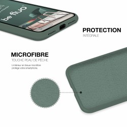 Coque Silicone Moxie BeFluo Fine et Légère pour iPhone 17 Air, Intérieur Microfibre - Pin vert