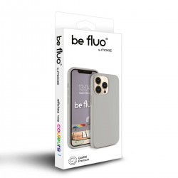 Coque Silicone Moxie BeFluo Fine et Légère pour iPhone 17 Air, Intérieur Microfibre - Gris nardo