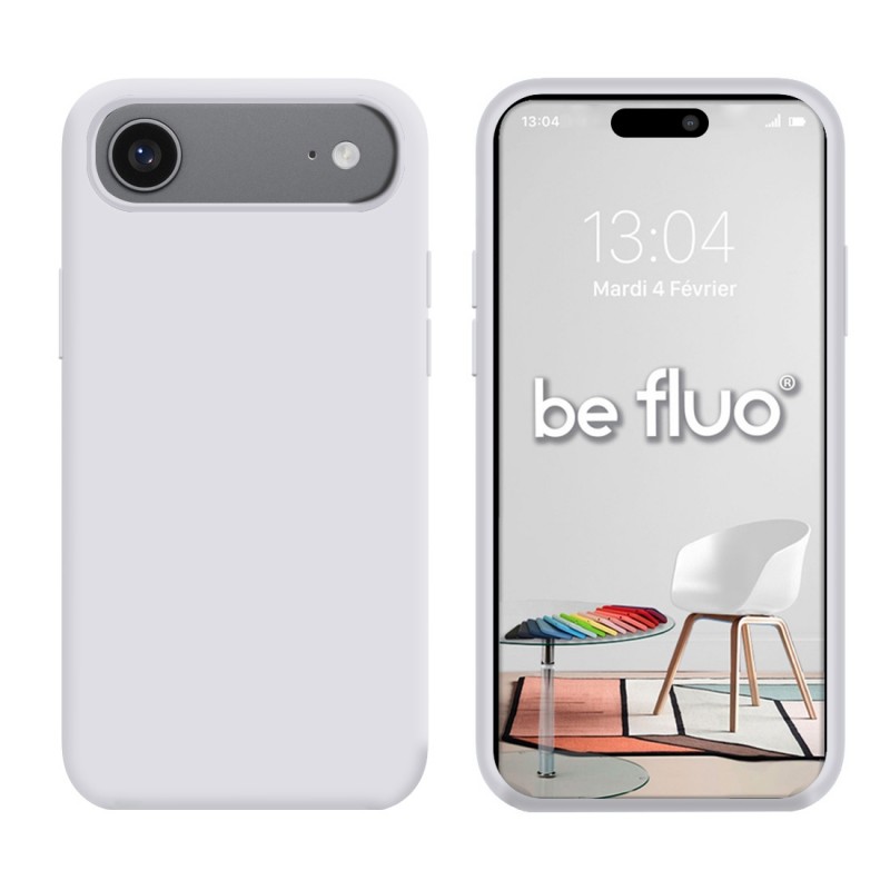 Coque Silicone Moxie BeFluo Fine et Légère pour iPhone 17 Air, Intérieur Microfibre - Blanc