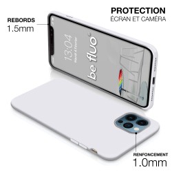 Coque Silicone Moxie BeFluo Fine et Légère pour iPhone 17 Air, Intérieur Microfibre - Blanc