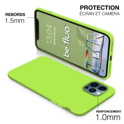 Coque Silicone Moxie BeFluo Fine et Légère pour iPhone 17 Air, Intérieur Microfibre - Vert pomme