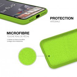 Coque Silicone Moxie BeFluo Fine et Légère pour iPhone 17 Air, Intérieur Microfibre - Vert pomme
