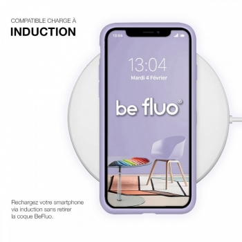 Coque Silicone Moxie BeFluo Fine et Légère pour iPhone 17 Pro, Intérieur Microfibre - Lilas
