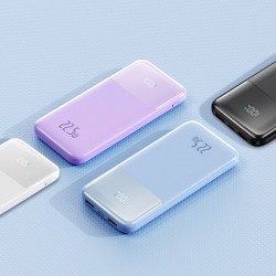 Batterie de secours avec affichage digital capacité 10000 mAh - blanc