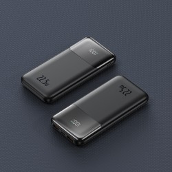 Batterie de secours avec affichage digital capacité 10000 mAh - Noir