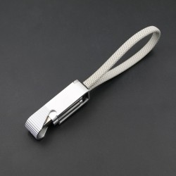 Porte clef ouvre bouteille avec cable data Type-C / lightning - Argent