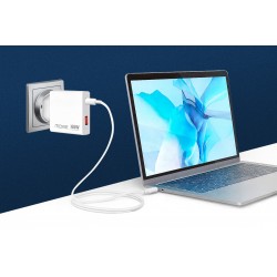 Chargeur ultra Plat 65W double entrée pour Ordi,tablettes,téléphones