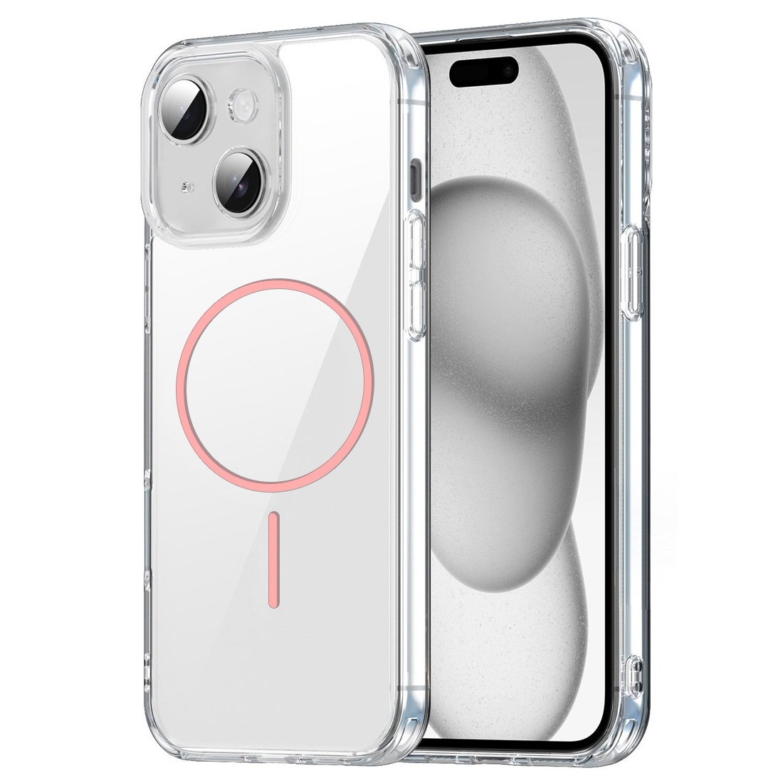 Coque TPU transparente iphone 14 avec magsafe couleur Rose