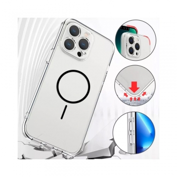 Coque renforcée transparente iPhone 16 avec magsafe - Noir