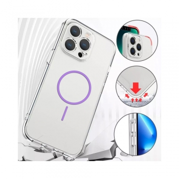 Coque renforcée transparente iphone 16 avec magsafe - Violet