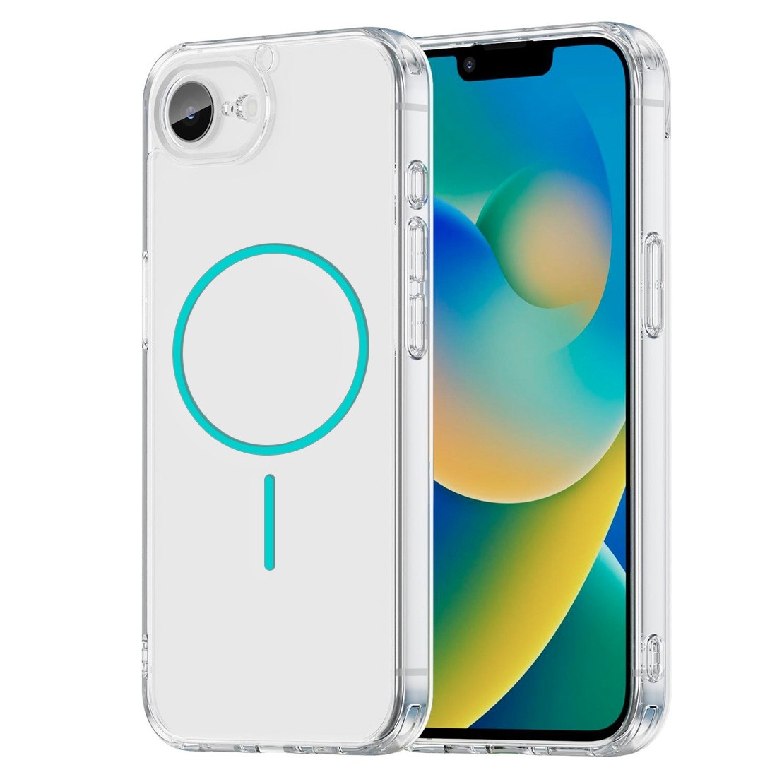 Coque renforcée transparente iPhone 16E avec magsafe - Bleu clair