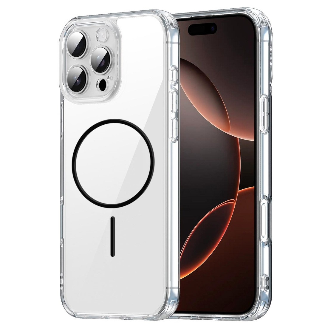 Coque renforcée transparente iPhone 16 Pro Max avec magsafe - Noir