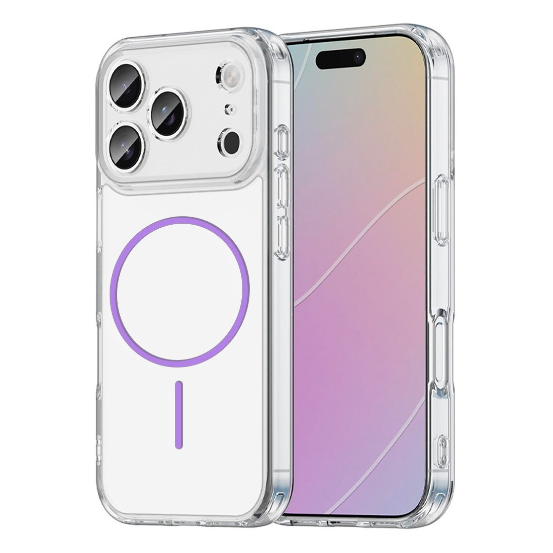 Coque renforcée transparente iPhone 17 pro Max avec magsafe - Violet