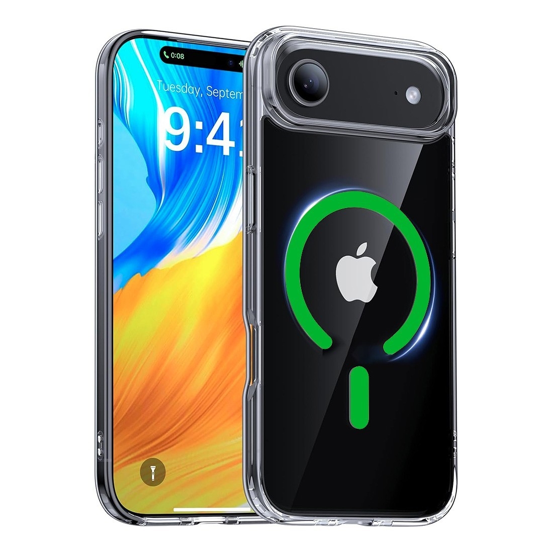 Coque Renforcée transparente iPhone Air avec magsafe couleur Vert