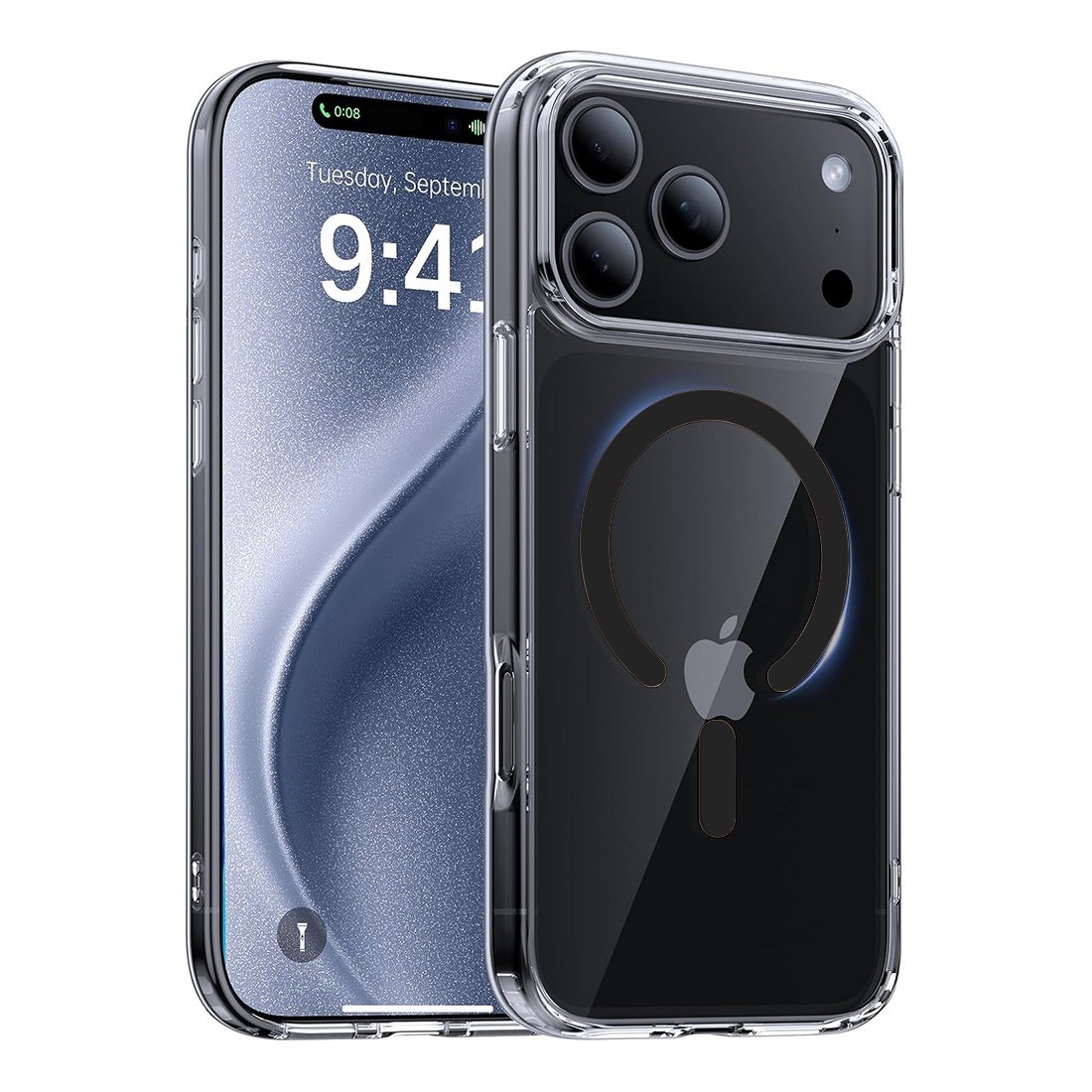 Coque Renforcée transparente iPhone 17 Pro avec magsafe couleur Noir