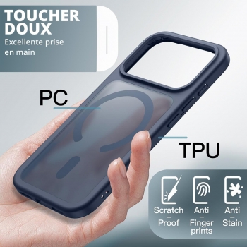 Coque renforcée semi transparente iPhone 17 avec magsafe couleur vert