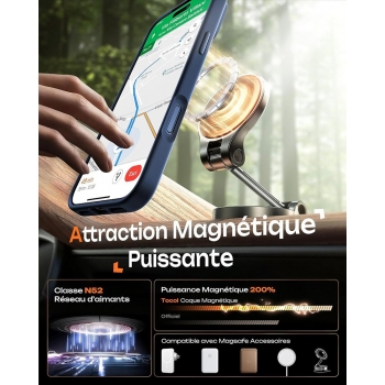 Coque renforcée semi transparente iPhone 17 Pro avec magsafe Orange