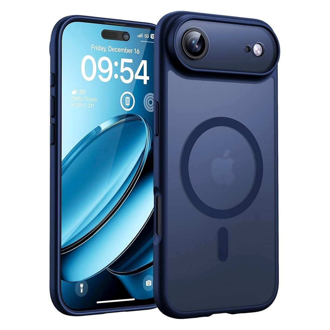 Coque renforcée semi transparente iPhone Air avec magsafe Bleu