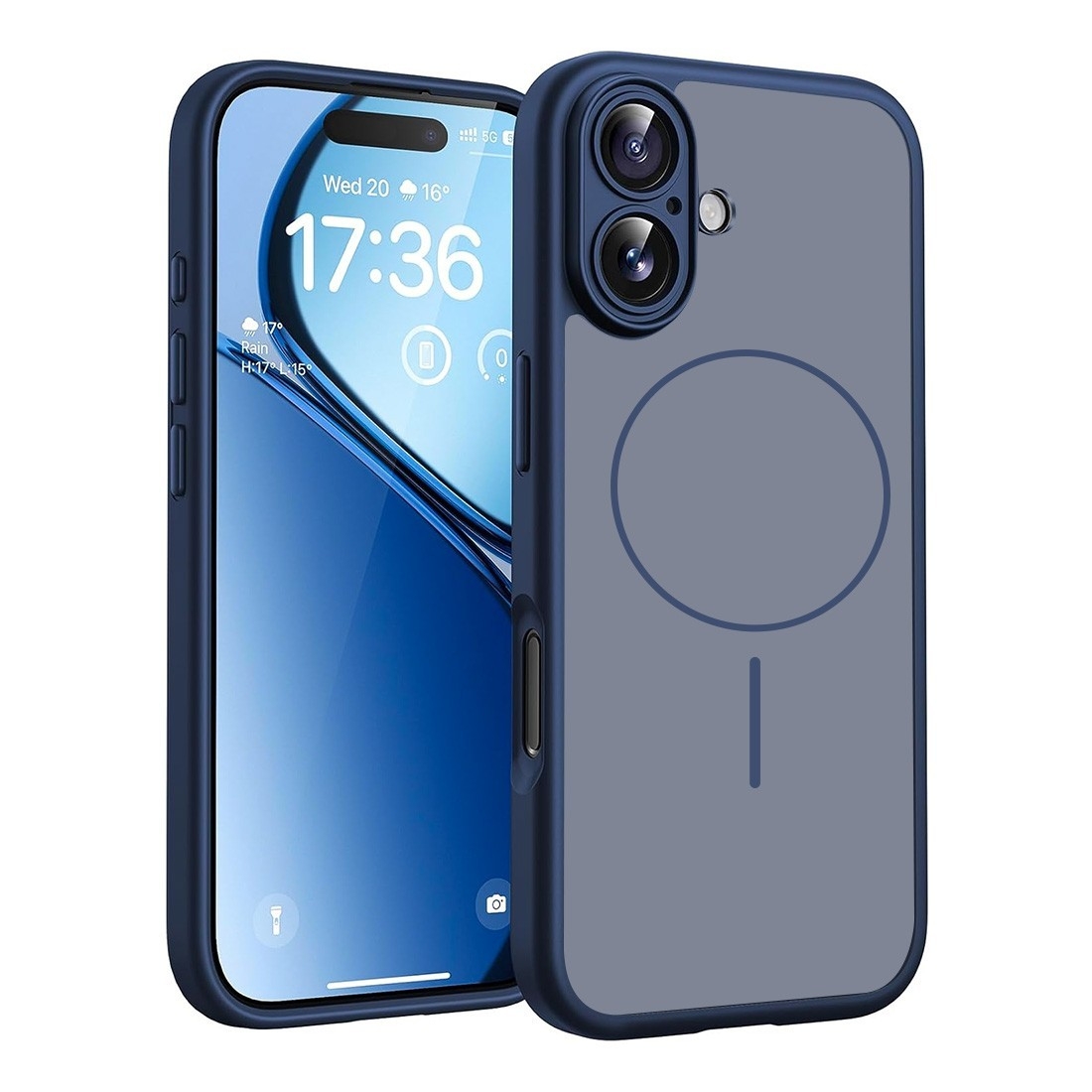 Coque renforcée de couleur iPhone 17 avec magsafe couleur bleu