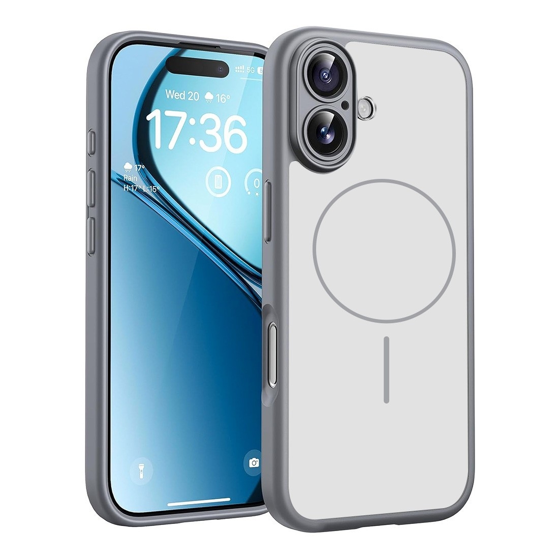 Coque renforcée de couleur iPhone 17 avec magsafe couleur Gris
