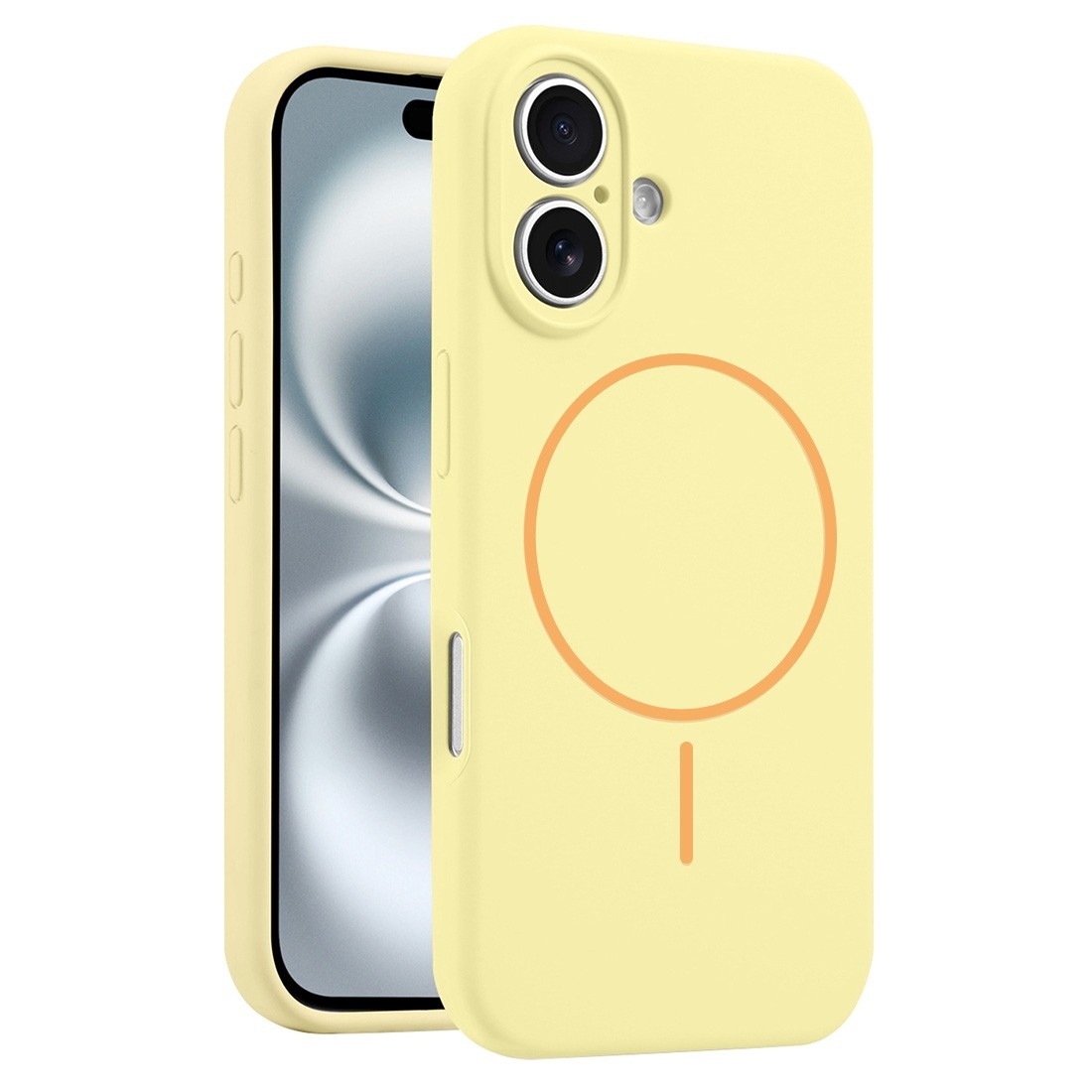 Coque Silicone Moxie BeFluo avec magsafe iPhone 16 - jaune