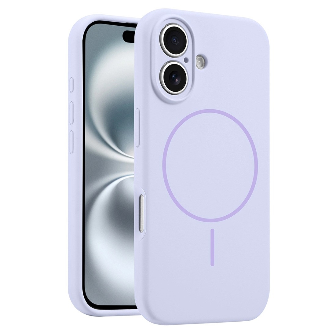 Coque Silicone Moxie BeFluo avec magsafe iPhone 16 - lilas