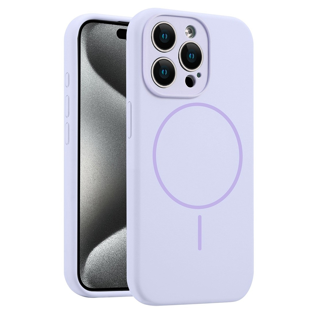 Coque Silicone Moxie BeFluo avec magsafe iPhone 16 Pro - lilas
