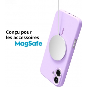Coque Silicone Moxie BeFluo avec magsafe iPhone 16 Pro - marron