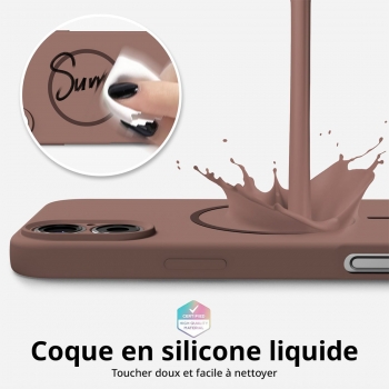 Coque Silicone Moxie BeFluo magsafe iPhone 15 Pro Max - Rose clair