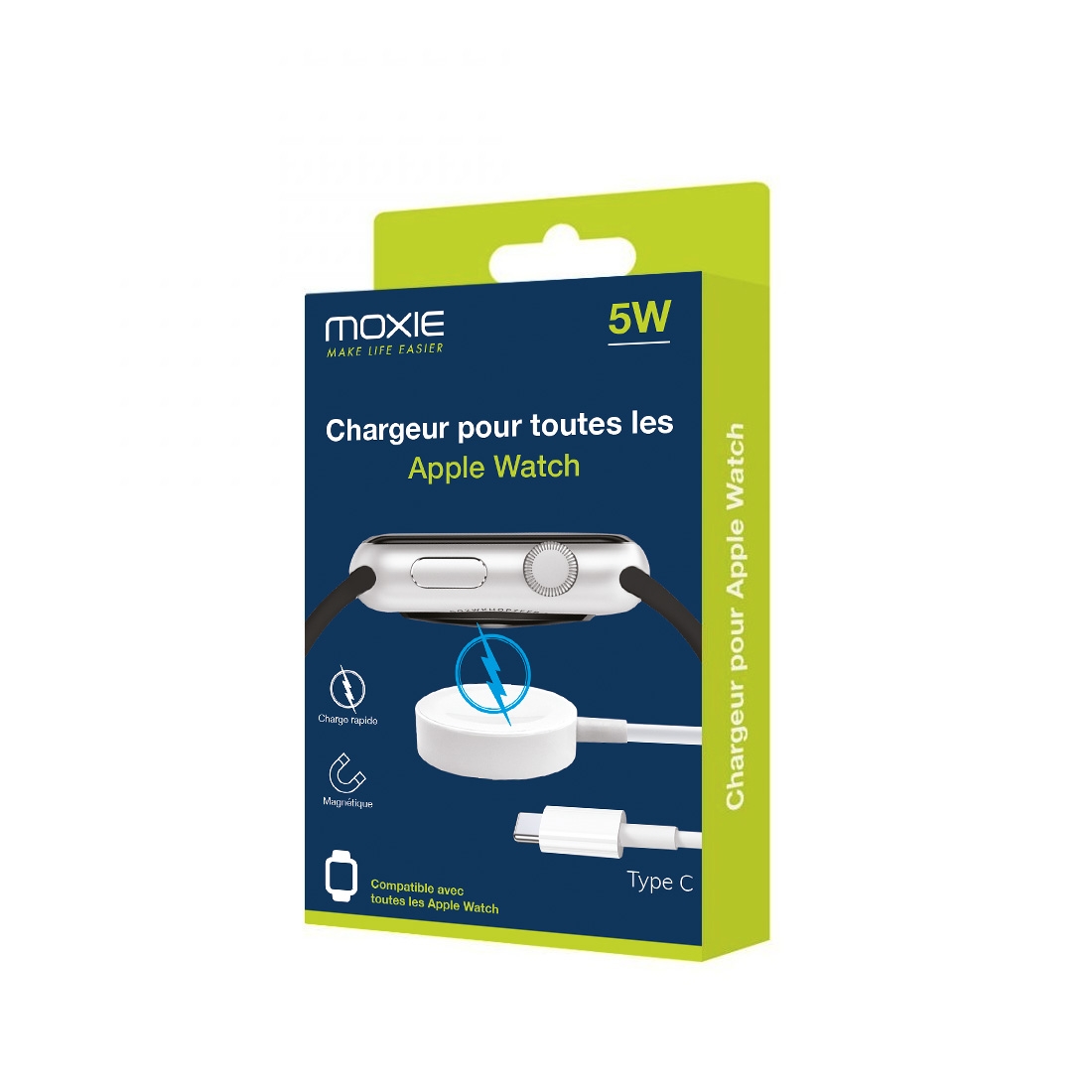 Chargeur à induction Type-C pour Apple Watch - blanc